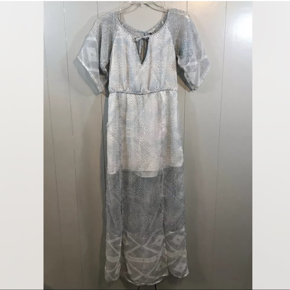 UO -Anthropologie Ecote Lined Maxi Dress Blue Boho Tribal Size XS
